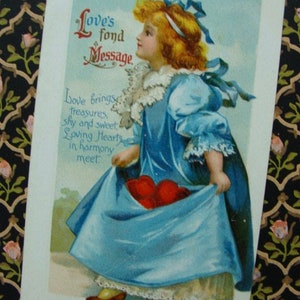 Gorgeous Antique 1900s Valentine Embossed German Postcard