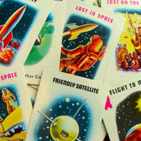 5 Vintage Rare Space Age Edition Collection Edu Cards