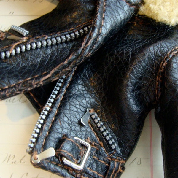 Blythe Coat Faux Leather Jacket for Blythe Jacket fits Blythe, Barbie and Pullip Very Detailed Steampunk Blythe