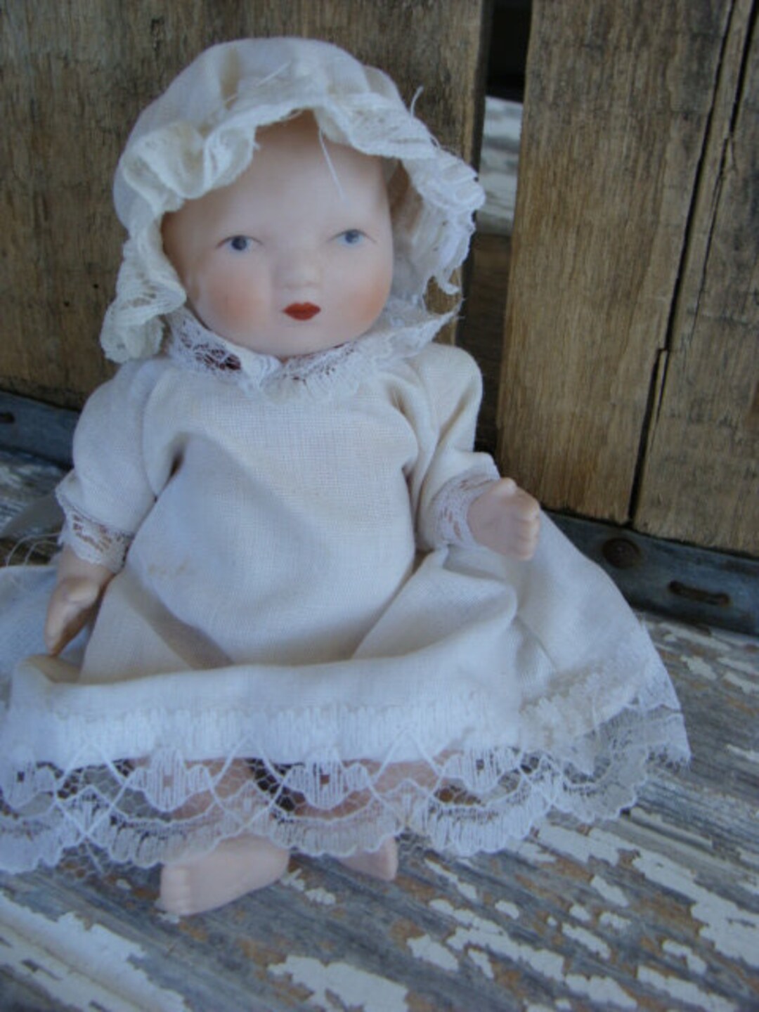 One Vintage Sweet Jointed Bisque Baby Doll With and Clothes Etsy