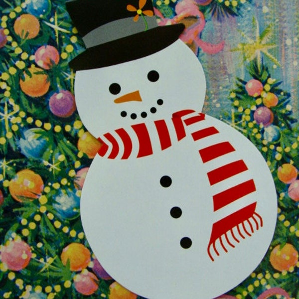 Adorable Vintage Christmas Playing Trade Cards Pretty Die Cut Snowmen