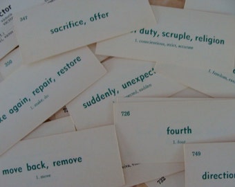 One Dozen Vintage Latin Flash Cards