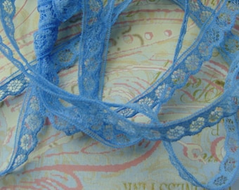 Gorgeous Blue Vintage Lace Yardage