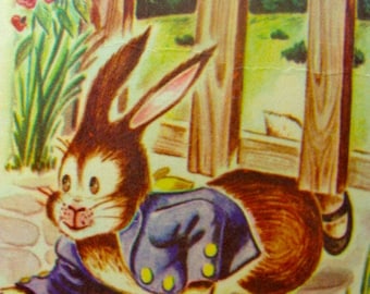 Antique Bunny Rabbit Rare Game Flash Card