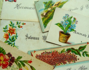 Antique Edwardian Victorian Calling Cards 1920s  Gorgeous Roses Birds Hands Lot N055