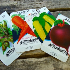 Beautiful Antique Empty Seed Packets Unused Vintage Vegetable Garden Seed Ephemera 26