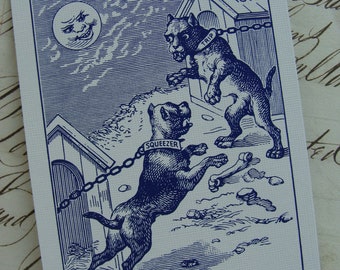 Vintage Steampunk Edwardian Bull Dog unused Vintage Playing Cards Great for Junk Journals