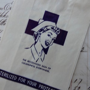 Antique Rare Medical Nurse Pharmacy long Bag Ephemera Way Cool