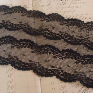Stunning Antique Edwardian Mourning Black Lace