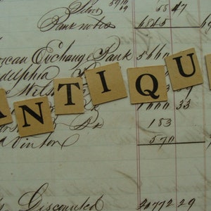 Antique Anagrams Gorgeous Tea Stained Color image 1