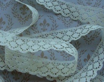 Gorgeous Vintage Ivory English Netted Lace