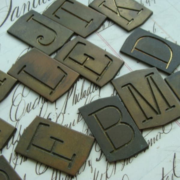 Vintage Salvaged  Antique Brass  Initial  You Choose See Pictures