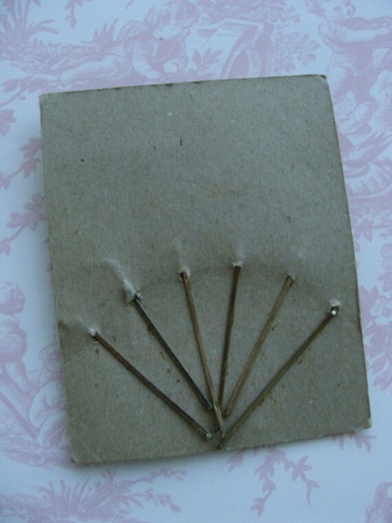 Vintage Kitsch Original Butterfly Hair Pins Card Gem