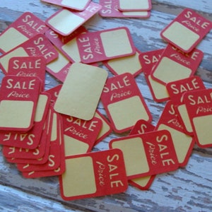 One Dozen Vintage Price tags Adorable small size