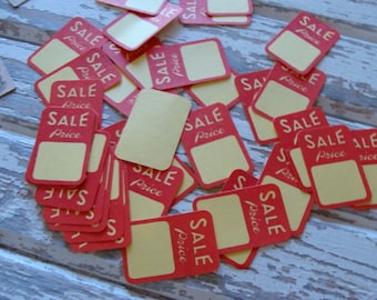 One Dozen Vintage Price tags Adorable small size