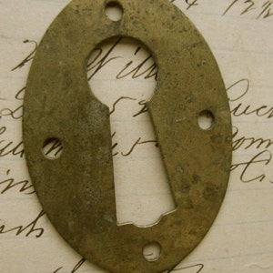 Antique Large Skeleton Key Hardware Escutcheon image 1