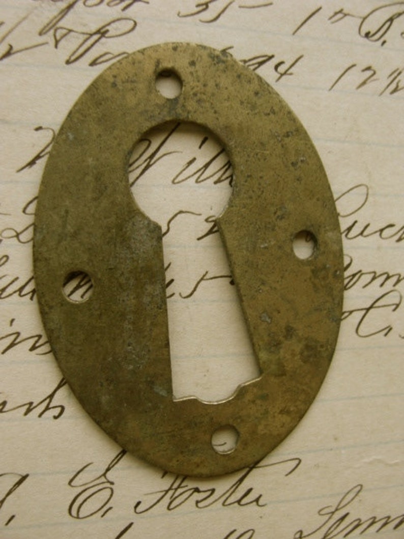 Antique Large Skeleton Key Hardware Escutcheon image 1