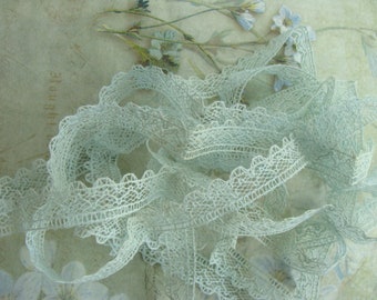 Vintage Pretty Blue Vintage Netted Lace