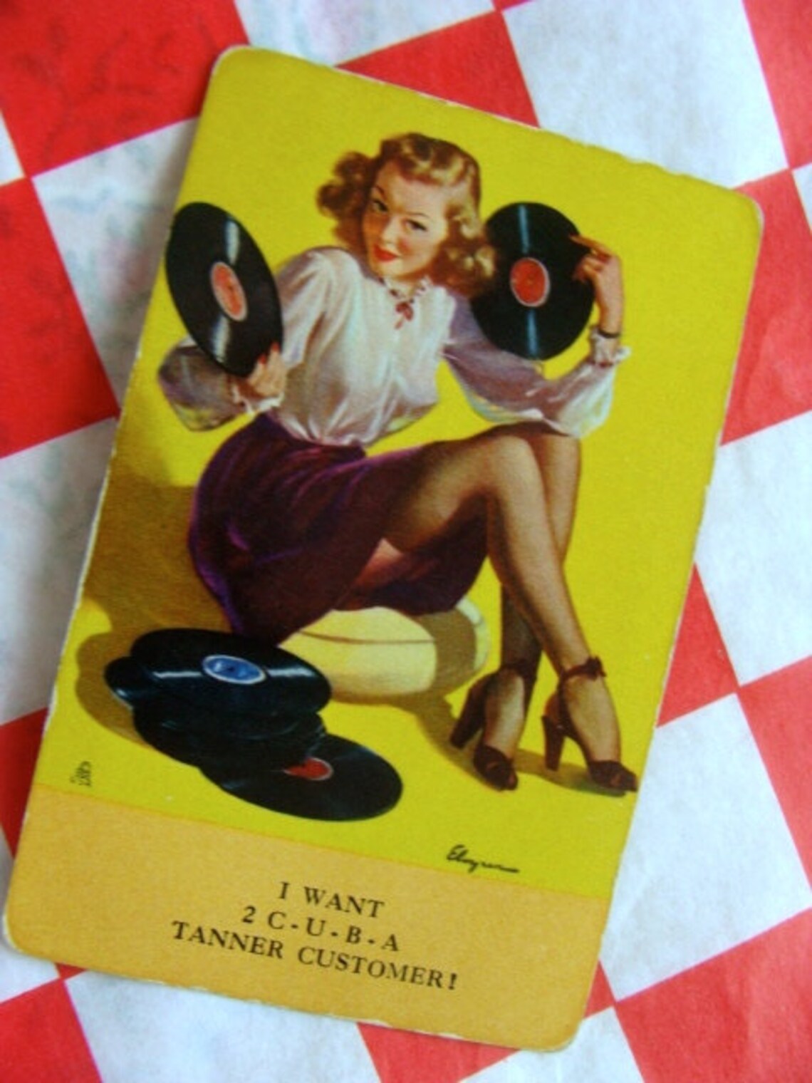 Vintage 1950s Rock N Roll Floozy Pin up Girl Vintage Etsy