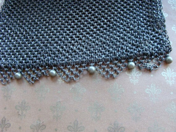 Antique Engraved Silver Mesh Victorian Edwardian… - image 5