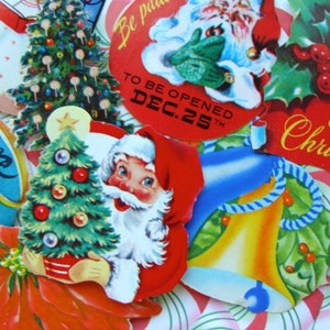 Vintage Christmas Kitsch Dennison Gummed Large Seals Antique and Vintage Christmas mixed lot N025