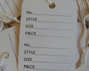 Vintage String Tags One Dozen 1960s