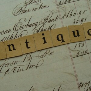 Antique Anagrams Gorgeous Tea Stained Color image 4