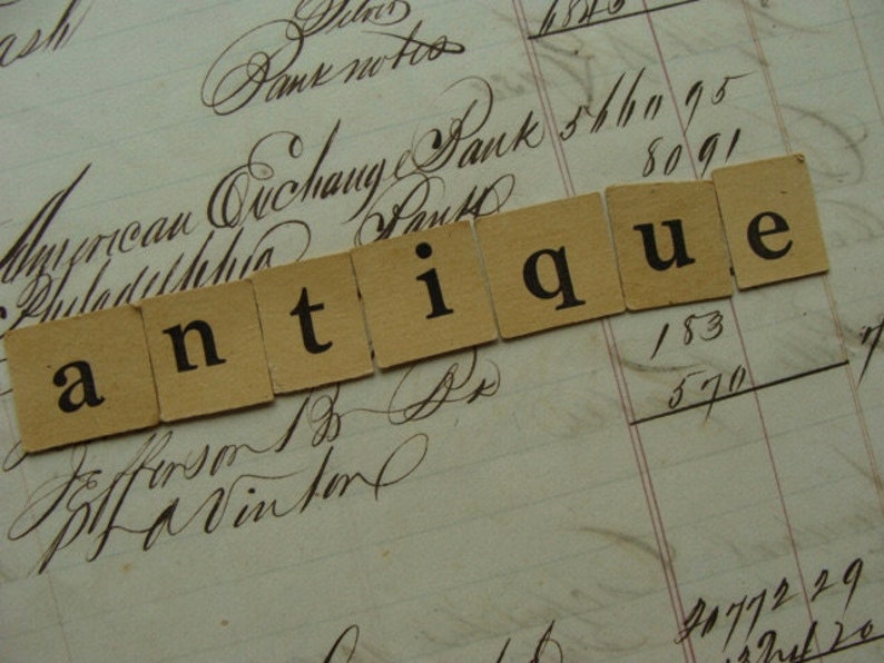 Antique Anagrams Gorgeous Tea Stained Color image 4