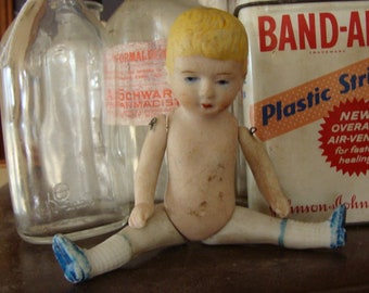 Jointed Bisque Boy Doll With Issues