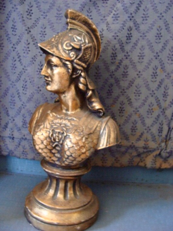 Vintage Rare Large Statue Impressive Sculpture Greek Athena Roman Minerva Goddess of War  Wisdom  15 inch Tall Great for Ralph Lauren Decor