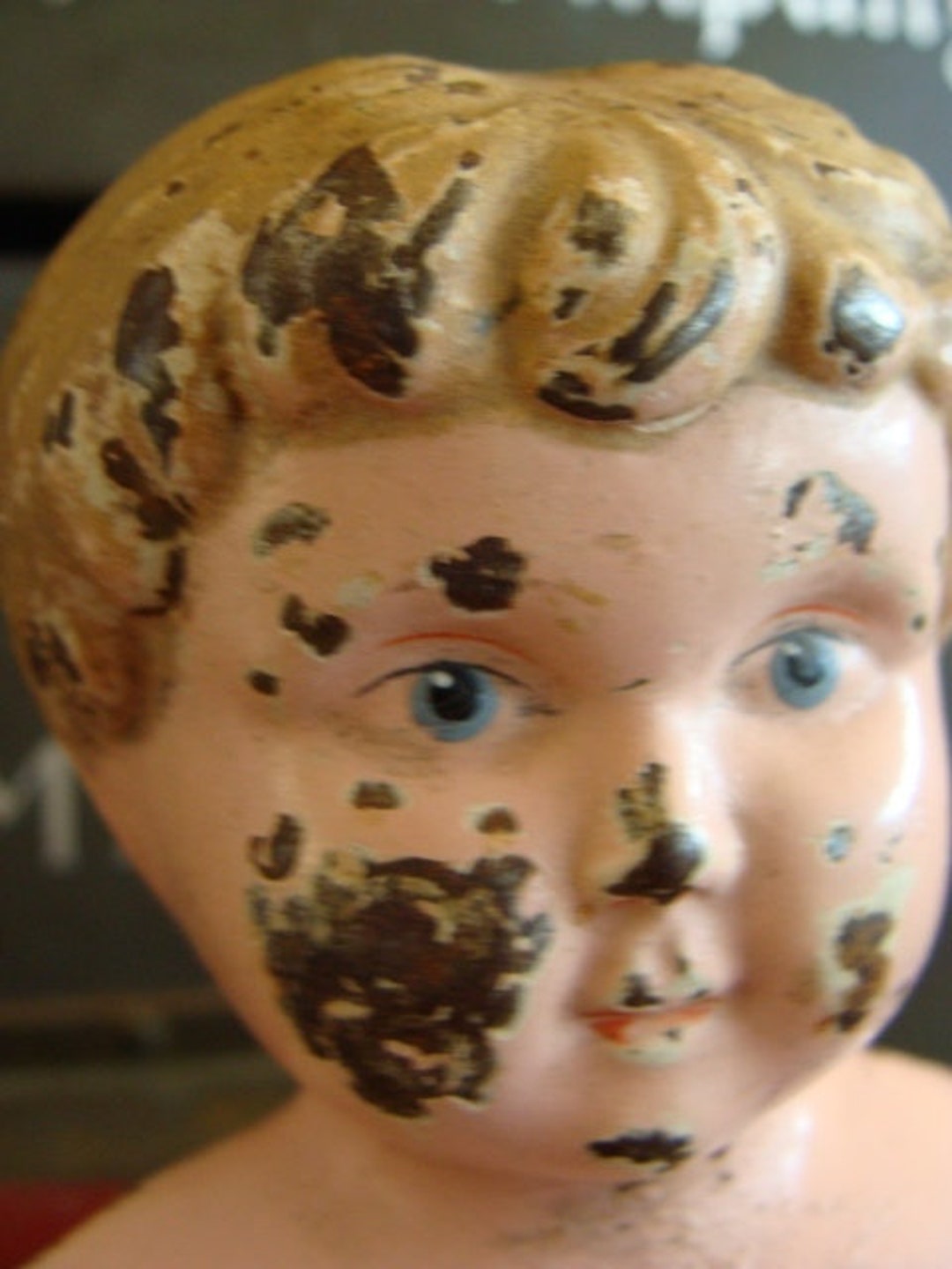 One Antique German Tin Metal Doll Head - Etsy 日本