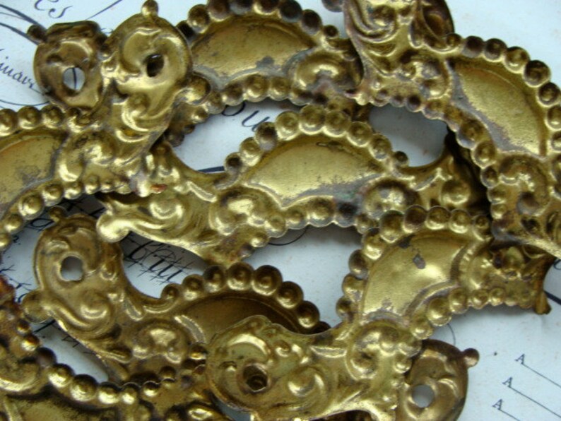 One Antique Salvaged Beautiful French Ornate Antique Hardware image 3