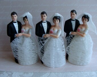 One Vintage Wilton Wedding Couple Cake Topper Vintage Bride