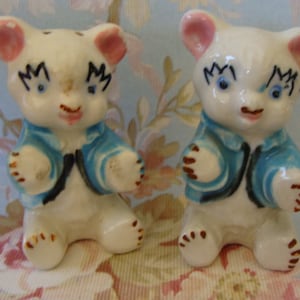 OMG Adorable Antique Anthropomorphic Salt and Pepper Shakers Japan