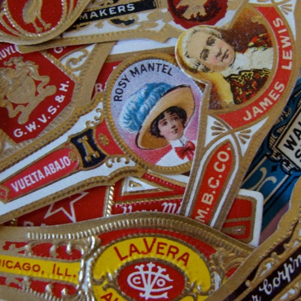 Gorgeous Antique Cigar Labels Unused One Dozen Unit 22