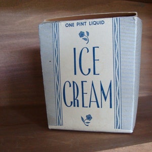 Antique Vintage Farmhouse 1930s Original Ice cream Empty Card Board Box For Kitchen Display or White Decor Last One