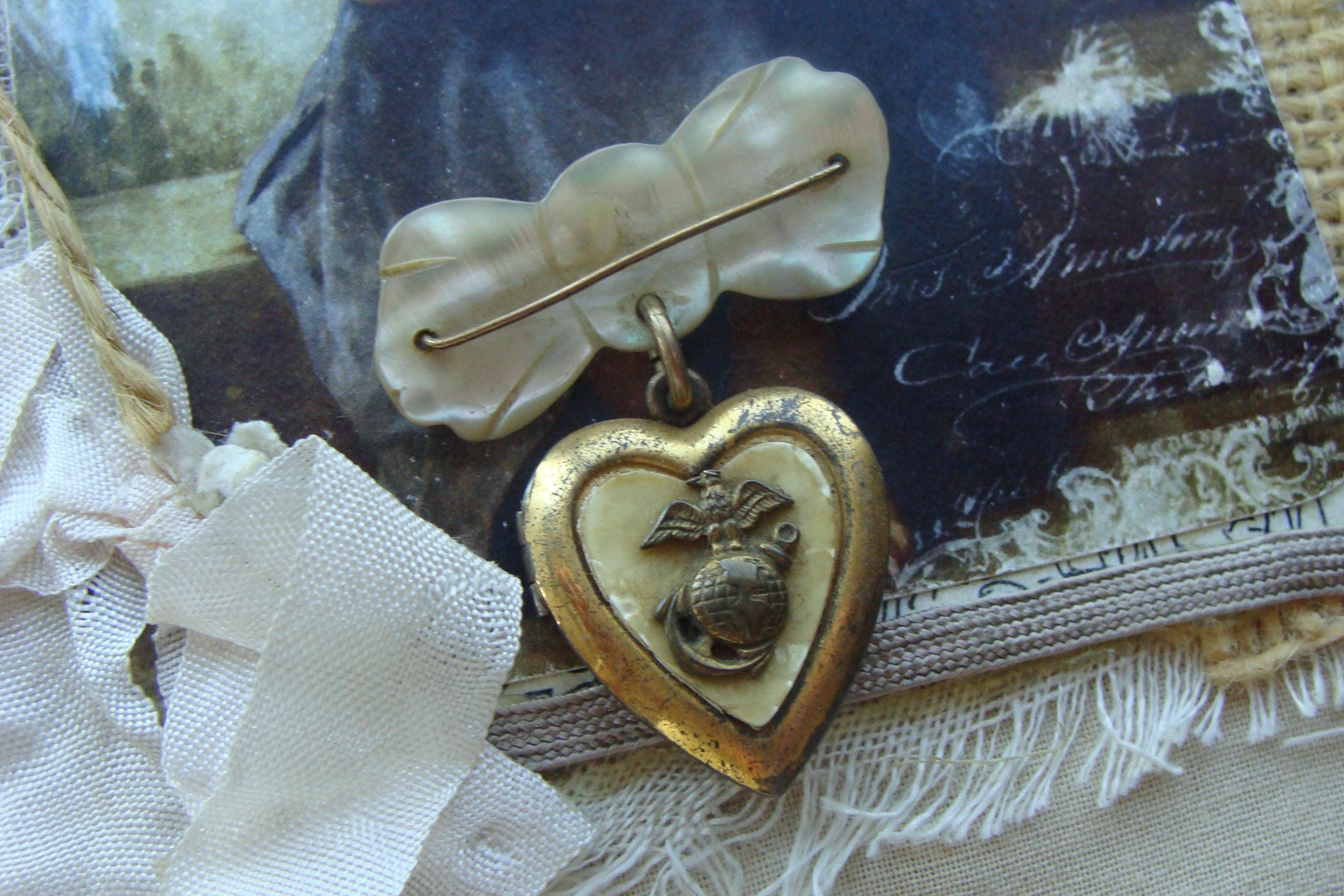 Sweetheart USMC Marine Corps Necklace Locket - 40s スウィート 
