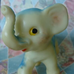 Rare Small Vintage Kitsch Squeak Toy Elephant