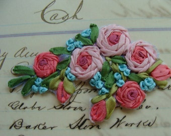 Beautiful Intoxicating Vintage Silk Ribbon Embroidery Luxurious Applique Mint Condition