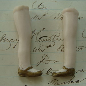 One Vintage Bisque Fancy Pair of Doll Legs