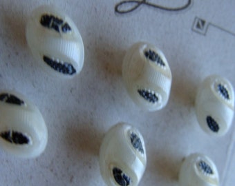 Antique Prague Czech Nacre Pearl Buttons 2 Dozen White decor