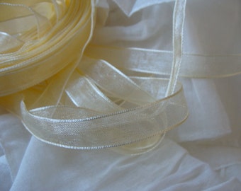 Stunning Vintage Sheer French Vanilla Ribbon 3 Yrds