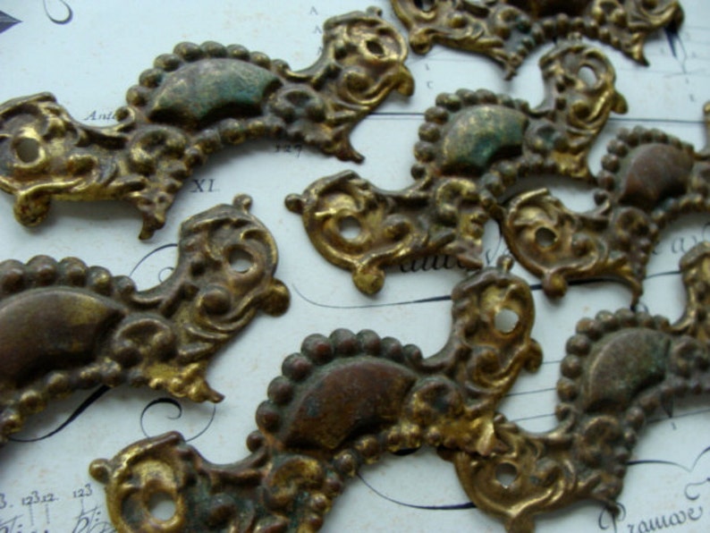 One Antique Salvaged Beautiful French Ornate Antique Hardware image 2