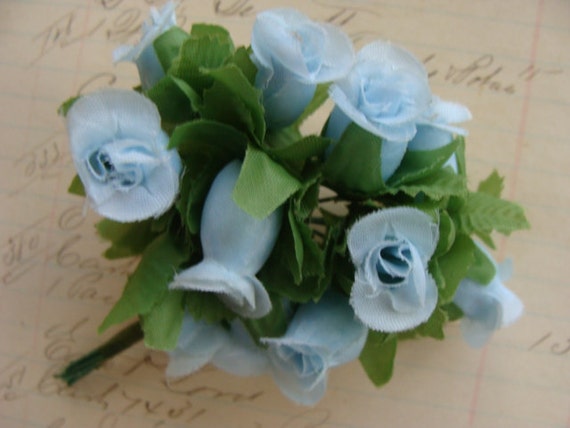 Manojo vintage de una docena de hermosas rosas azules bebé - Etsy España
