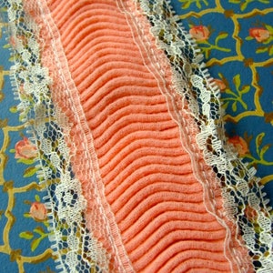 Scrumptious Victorian Cream and Peach Blush Vintage Wedding Lace image 4