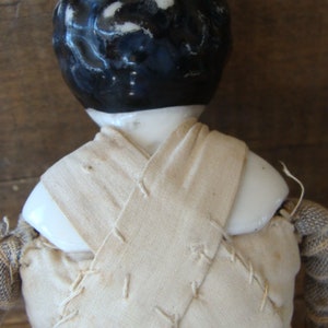 Antique Sawdust Leather Body German Doll Perfect for Farmhouse or White Decor bild 10