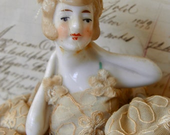 Antique Are Deco Stunning 1900s  Rare Dresser half Doll