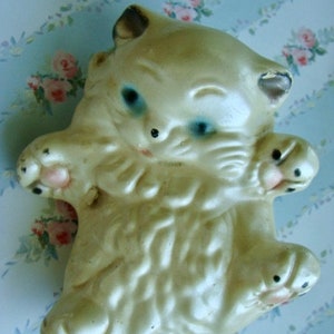 Vintage Kitsch Kitten Chalk Antique Hand painted Kitty Cat