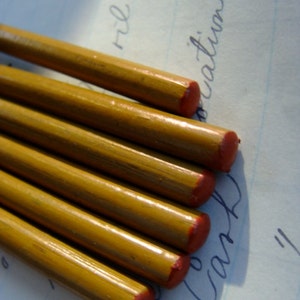 6 Antique 1960s Maple Chopsticks Hair Sticks Bookbinders Lot
