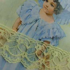 2 Yards of Beautiful Yellow Pastel Vintage Netted Lace